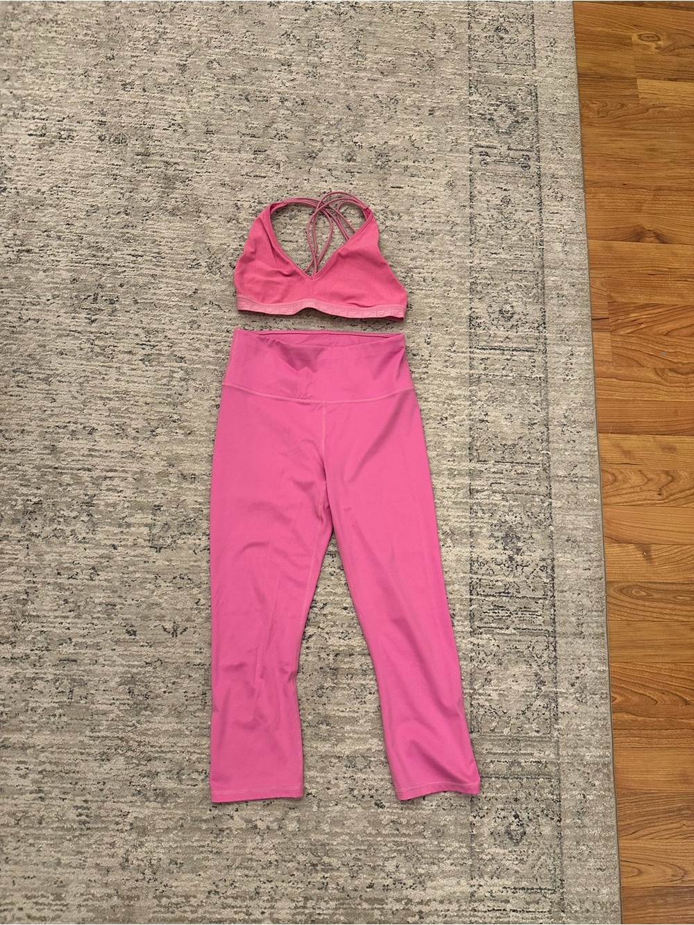 Fabletics 2 piece hot pink set